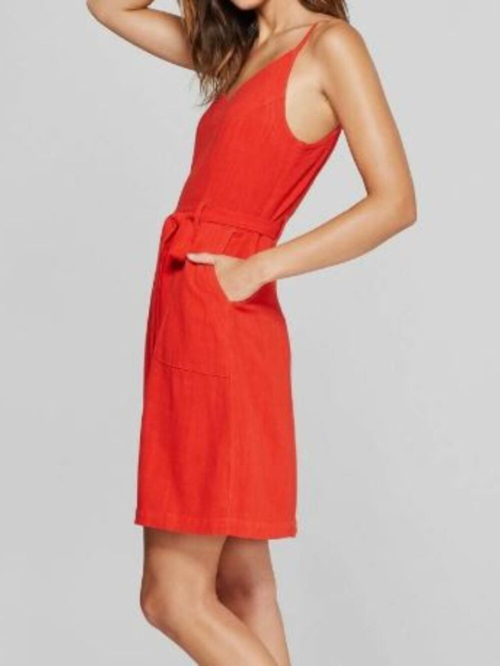 Universal Thread Linen Blend Belted Mini Dress | L